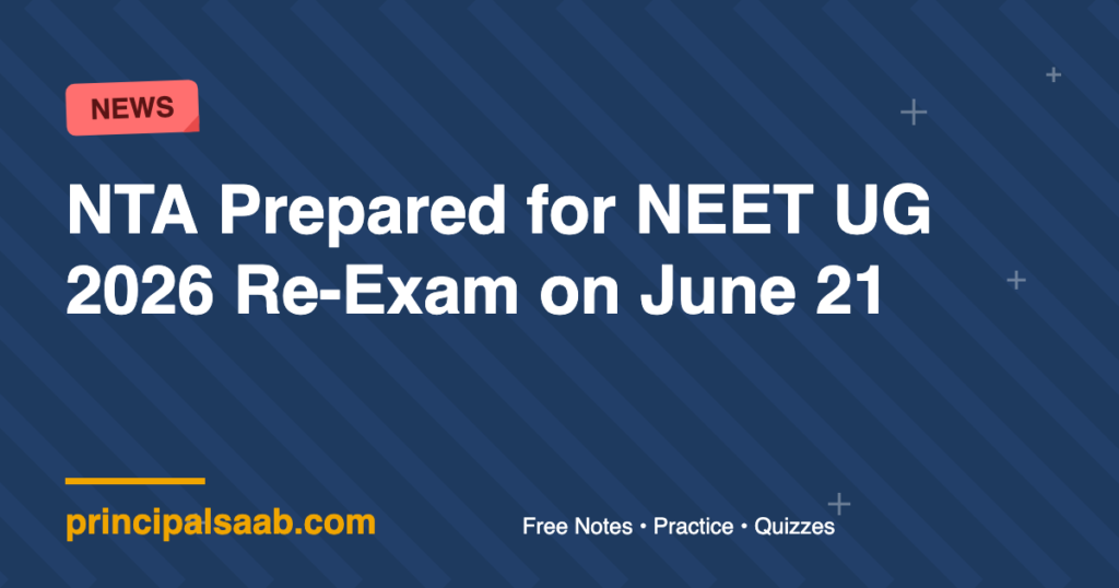 NTA Prepared for NEET UG 2026 Re-Exam on June 21