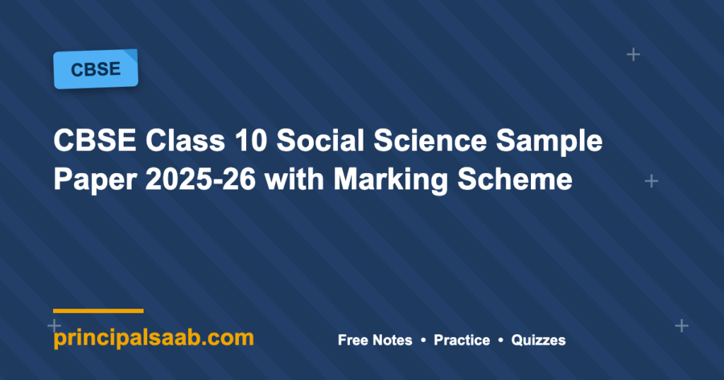 CBSE Class 10 Social Science Sample Paper 2025-26 with Marking Scheme