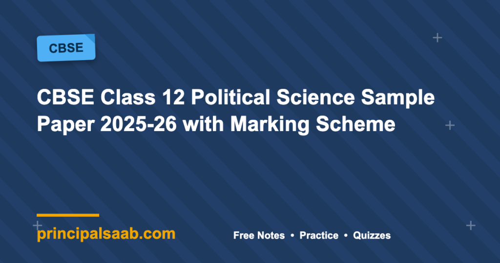 CBSE Class 12 Political Science Sample Paper 2025-26 with Marking Scheme