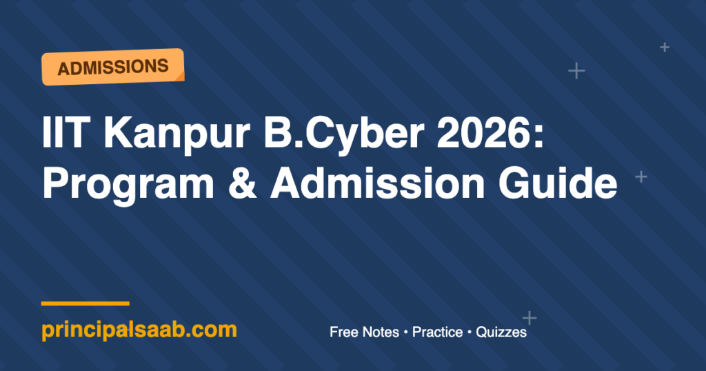 IIT Kanpur B.Cyber 2026: Program & Admission Guide