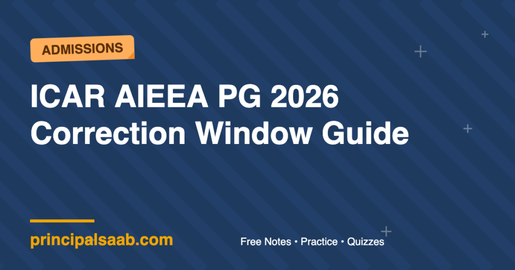 ICAR AIEEA PG 2026 Correction Window Guide