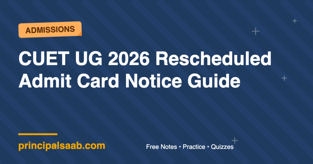 CUET UG 2026 Rescheduled Admit Card Notice Guide