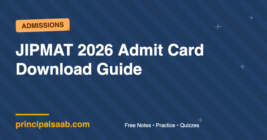 JIPMAT 2026 Admit Card Download Guide
