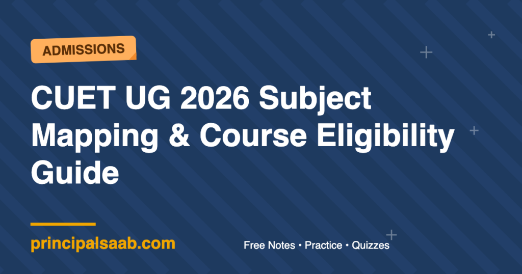 CUET UG 2026 Subject Mapping & Course Eligibility Guide