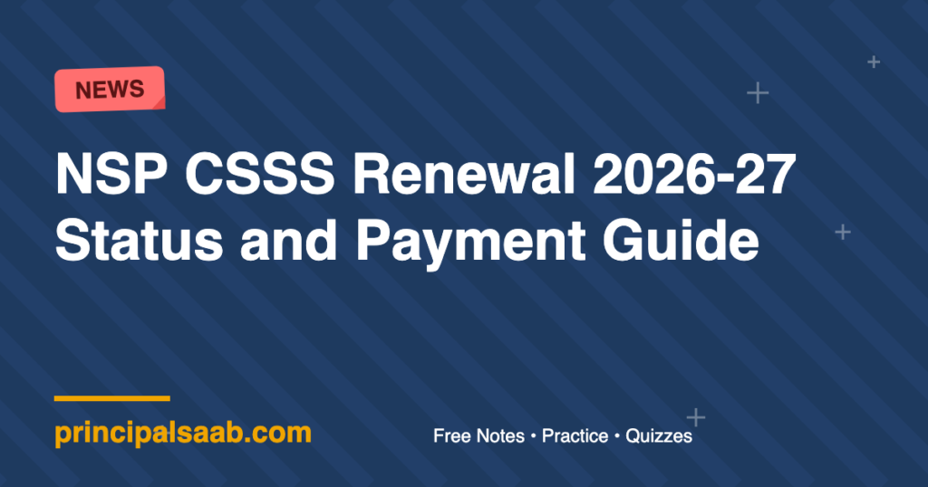 NSP CSSS Renewal 2026-27 Status and Payment Guide