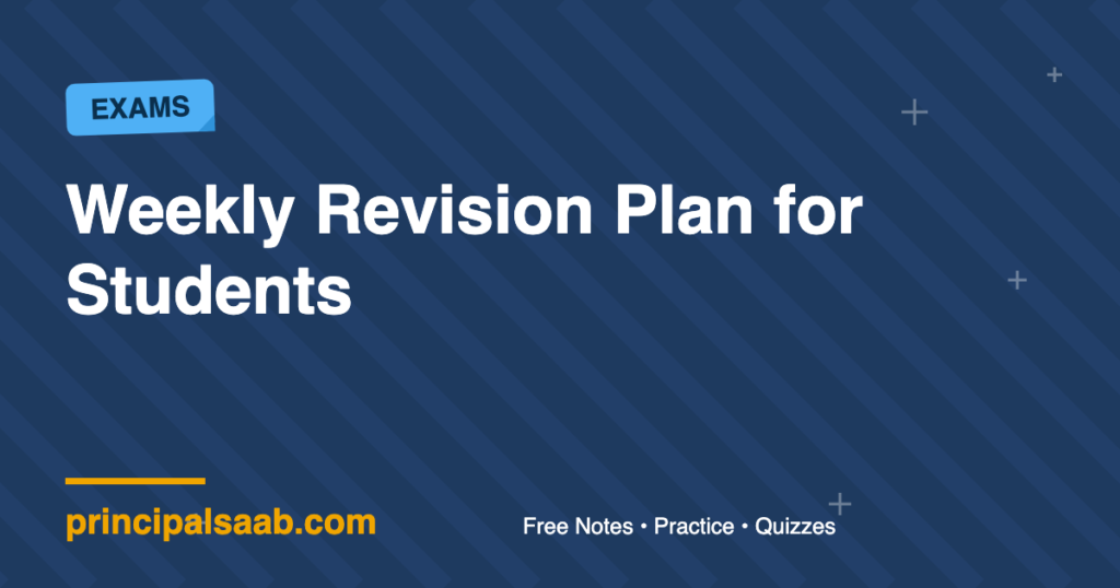 Weekly Revision Plan for Students