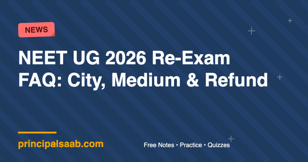 NEET UG 2026 Re-Exam FAQ: City, Medium & Refund