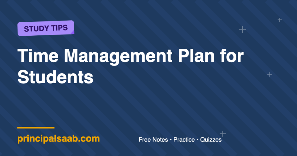 Time Management Plan for Students