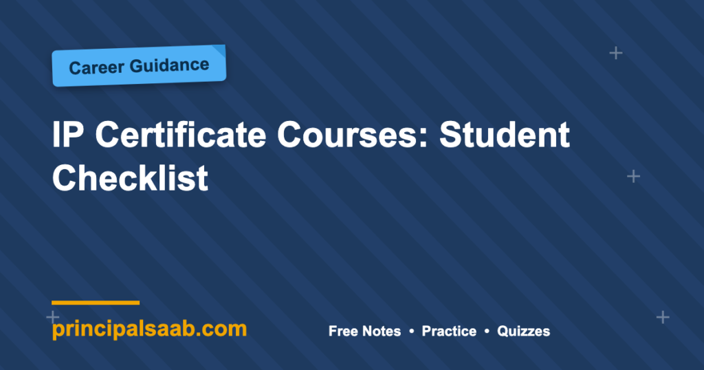 IP Certificate Courses: Student Checklist