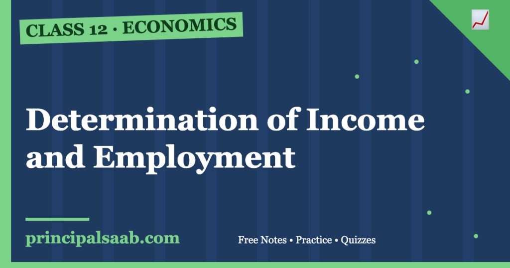 Determination of Income and Employment — Class 12 Economics Notes & Practice