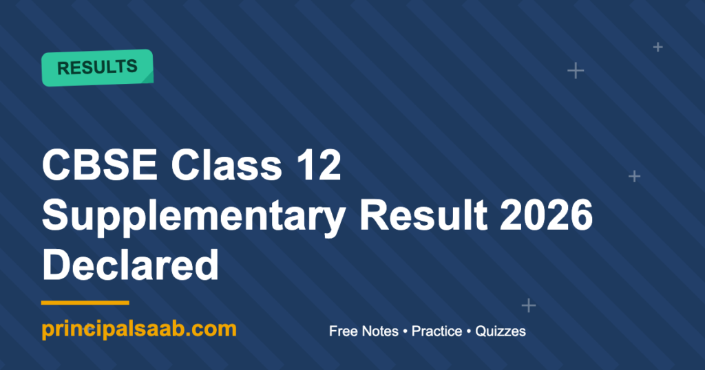 CBSE Class 12 Supplementary Result 2026 Declared